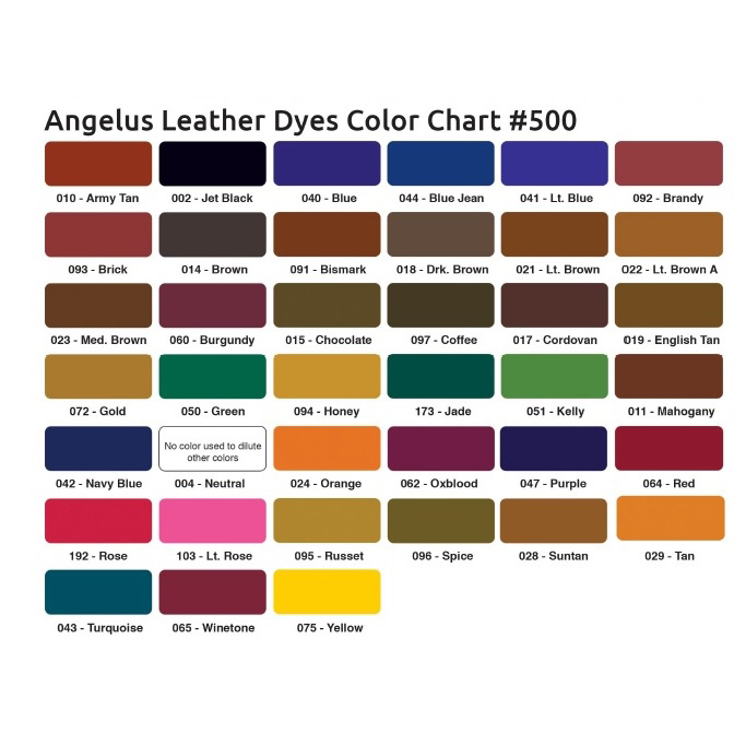 angelus leather paint colors
